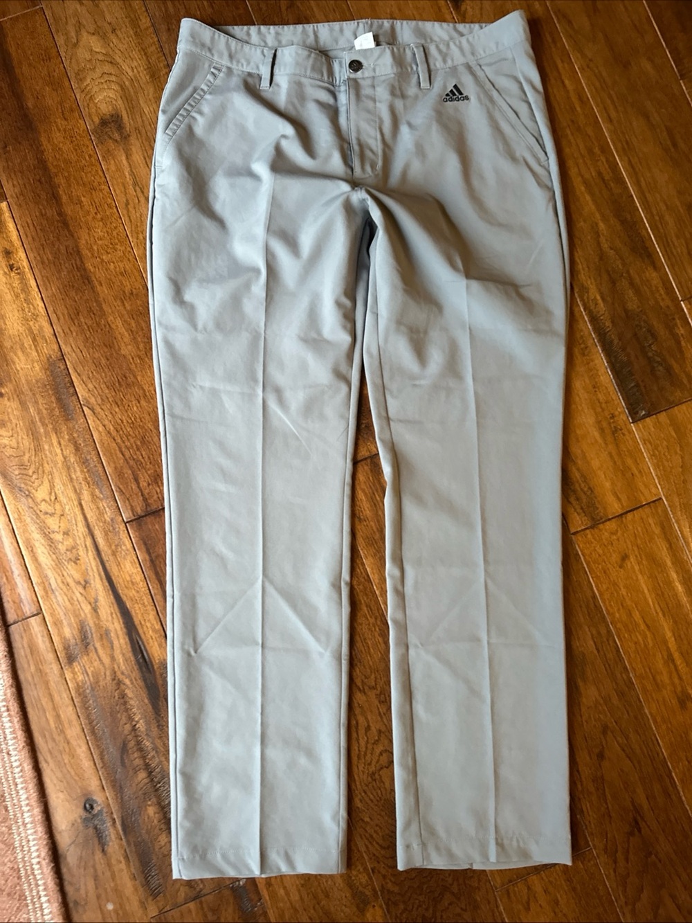 adidas Climalite Men's Golf Pants 36x32 Light Gray Stretch 4 Pockets Lightweight